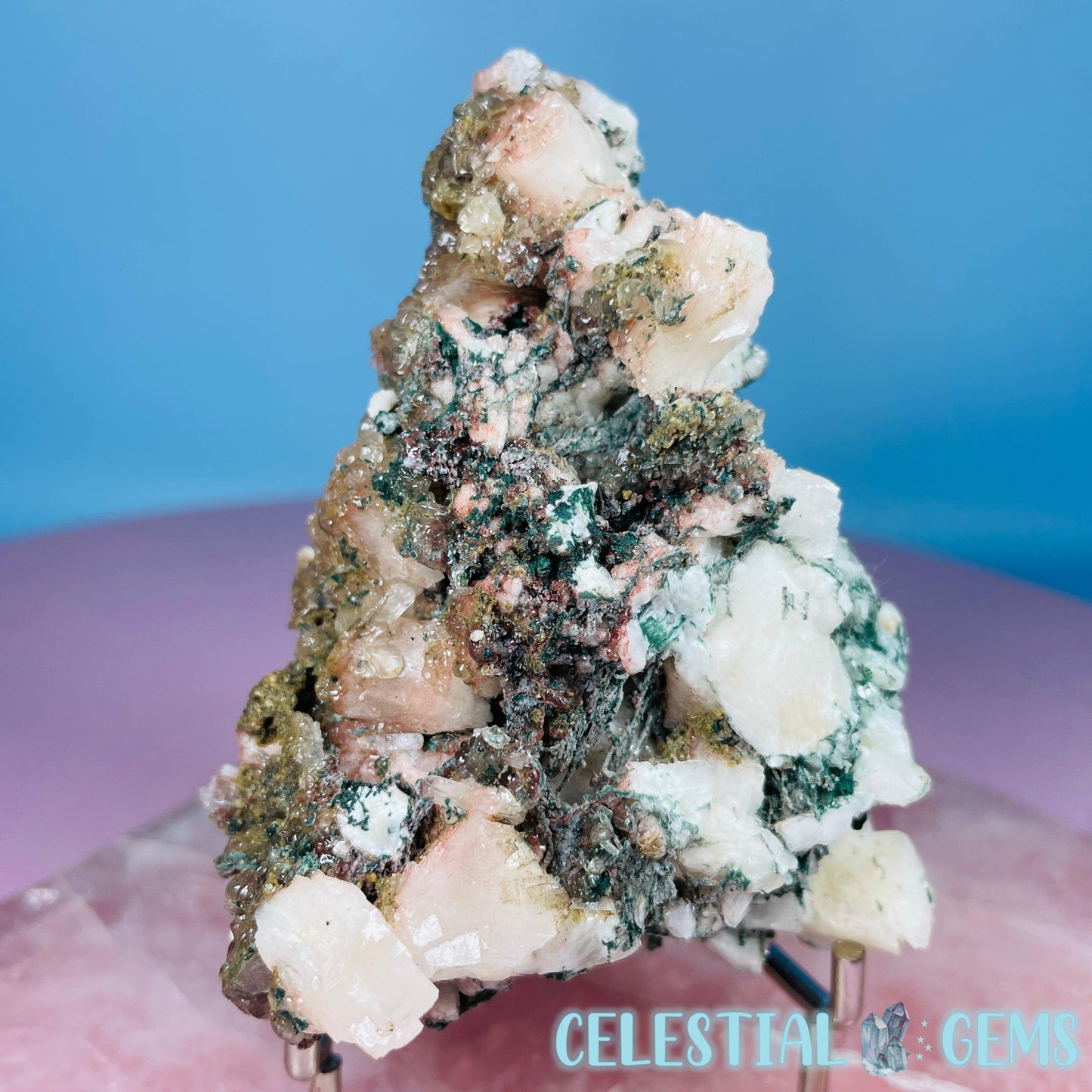 Marshy Heulandite + Stilbite + Celadonite Medium Cluster