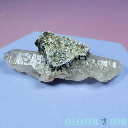 Natural Double Terminated Quartz Point + Muscovite Mica