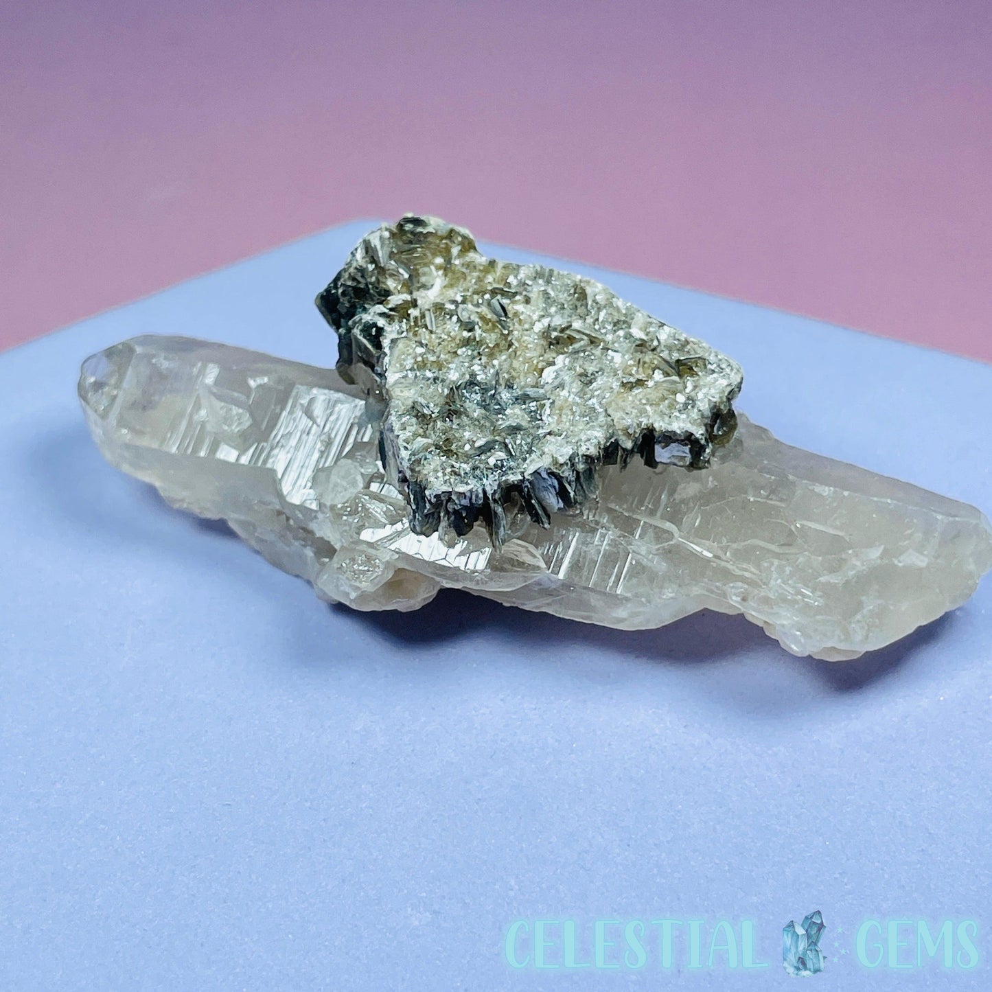 Natural Double Terminated Quartz Point + Muscovite Mica