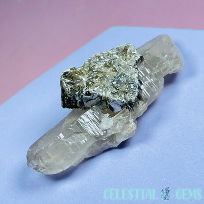 Natural Double Terminated Quartz Point + Muscovite Mica