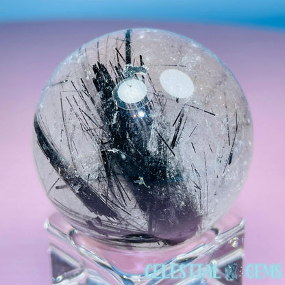 Black Tourmaline in Clear Quartz Medium Sphere