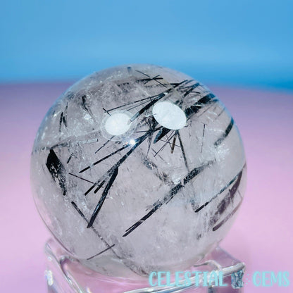 Black Tourmaline in Clear Quartz Medium Sphere