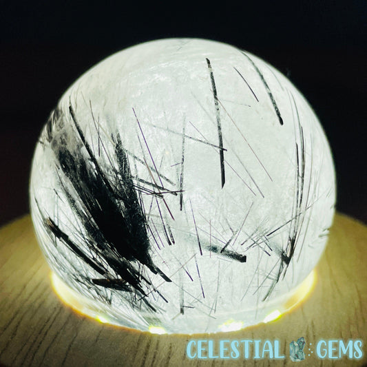 Black Tourmaline in Clear Quartz Medium Sphere