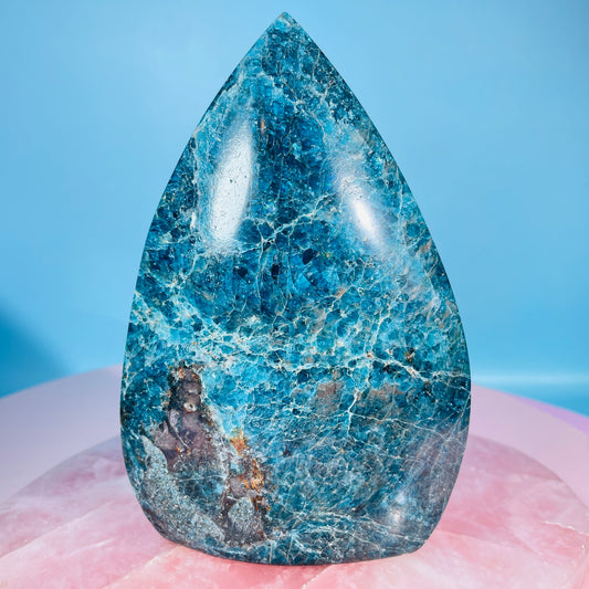 Blue Apatite Large Flame Freeform