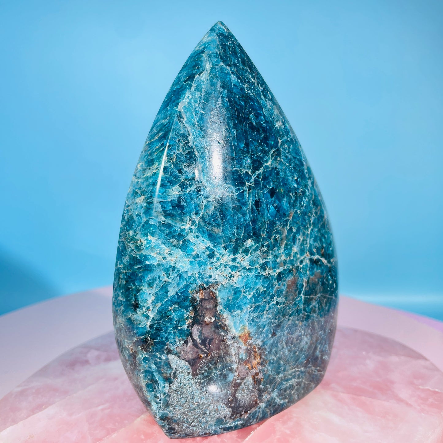 Blue Apatite Large Flame Freeform