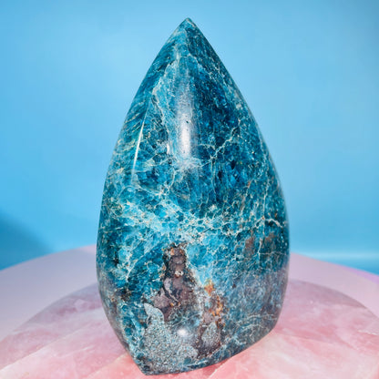Blue Apatite Large Flame Freeform