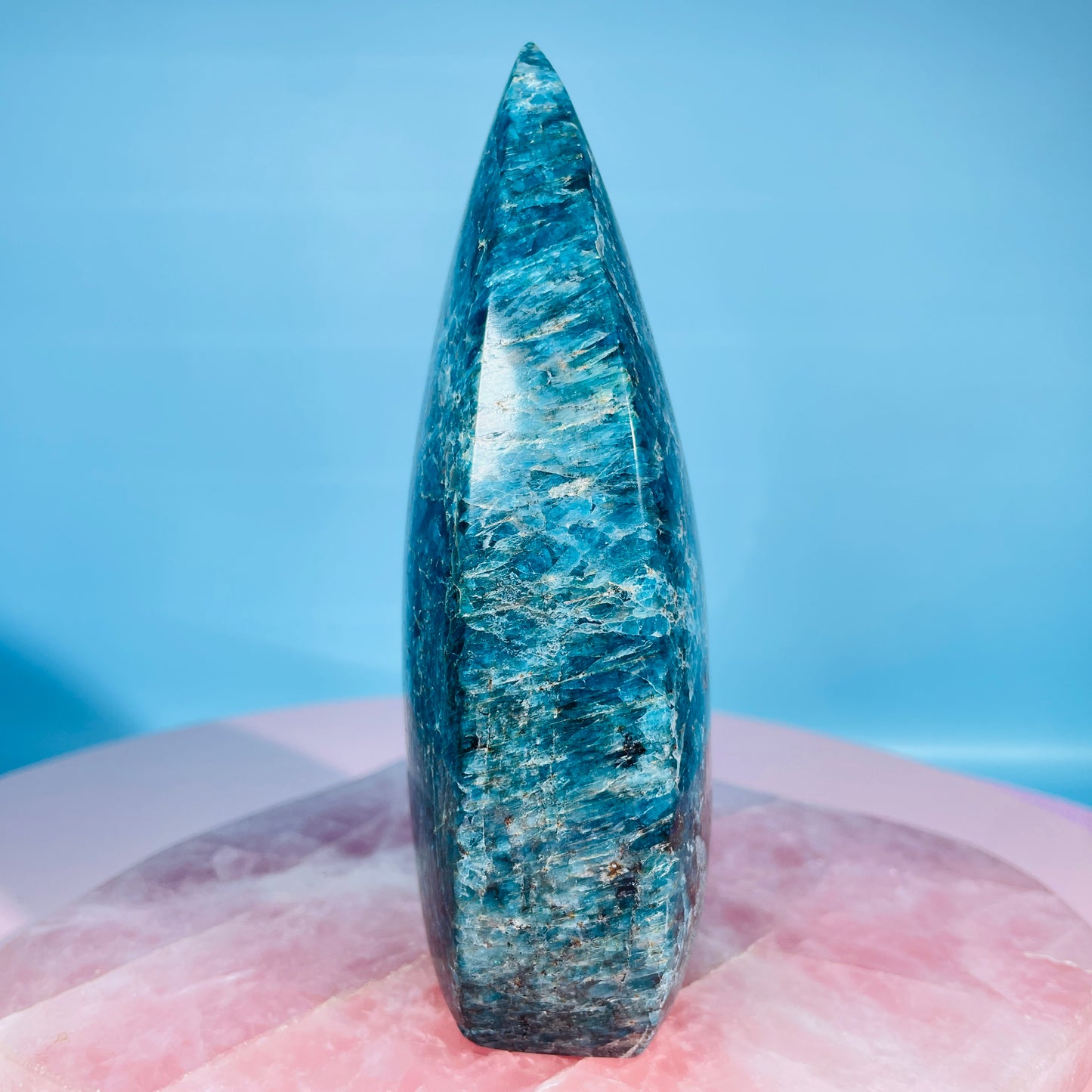 Blue Apatite Large Flame Freeform