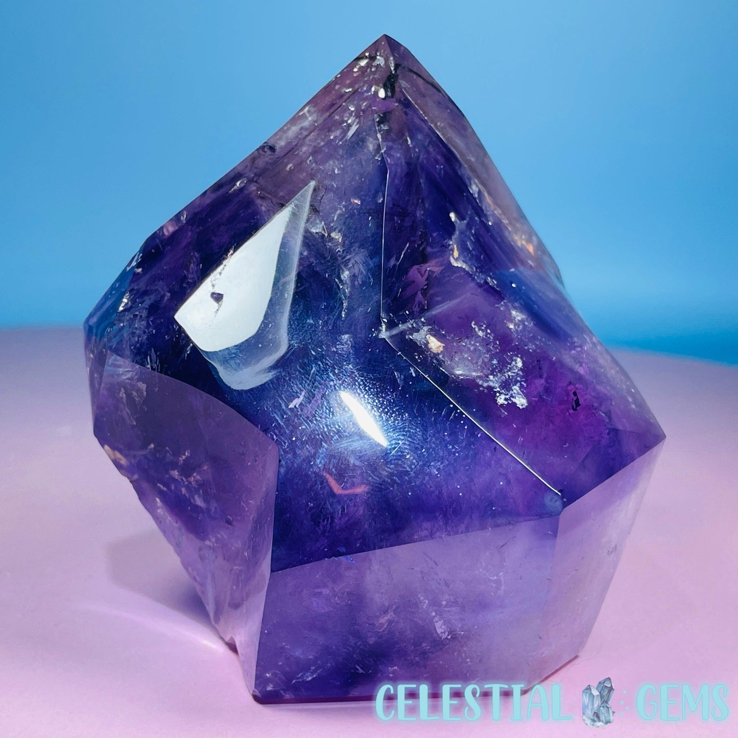 RARE Phantom Amethyst Double Enhydro Point Freeform (Video)