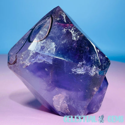 RARE Phantom Amethyst Double Enhydro Point Freeform (Video)