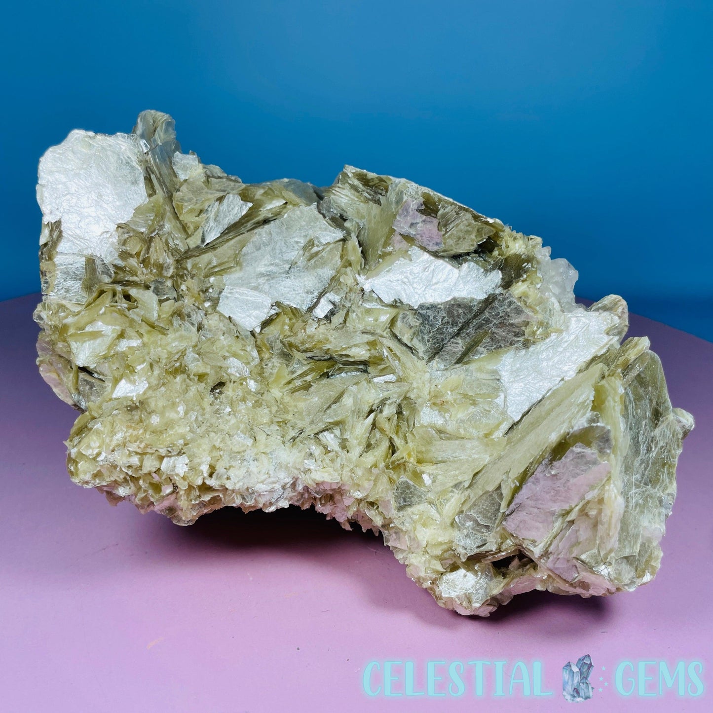 Golden Muscovite Mica Large Cluster (Video)