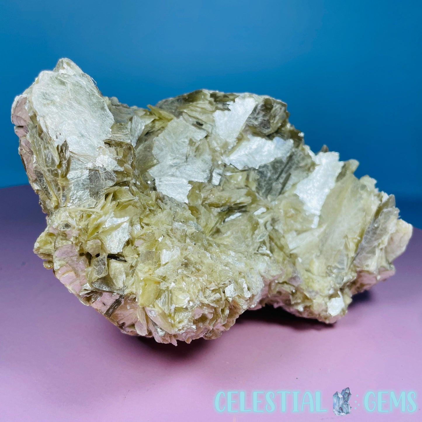 Golden Muscovite Mica Large Cluster (Video)