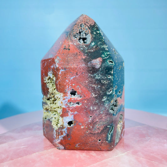 Botryoidal Agate + Ocean Jasper Chunky Medium Tower