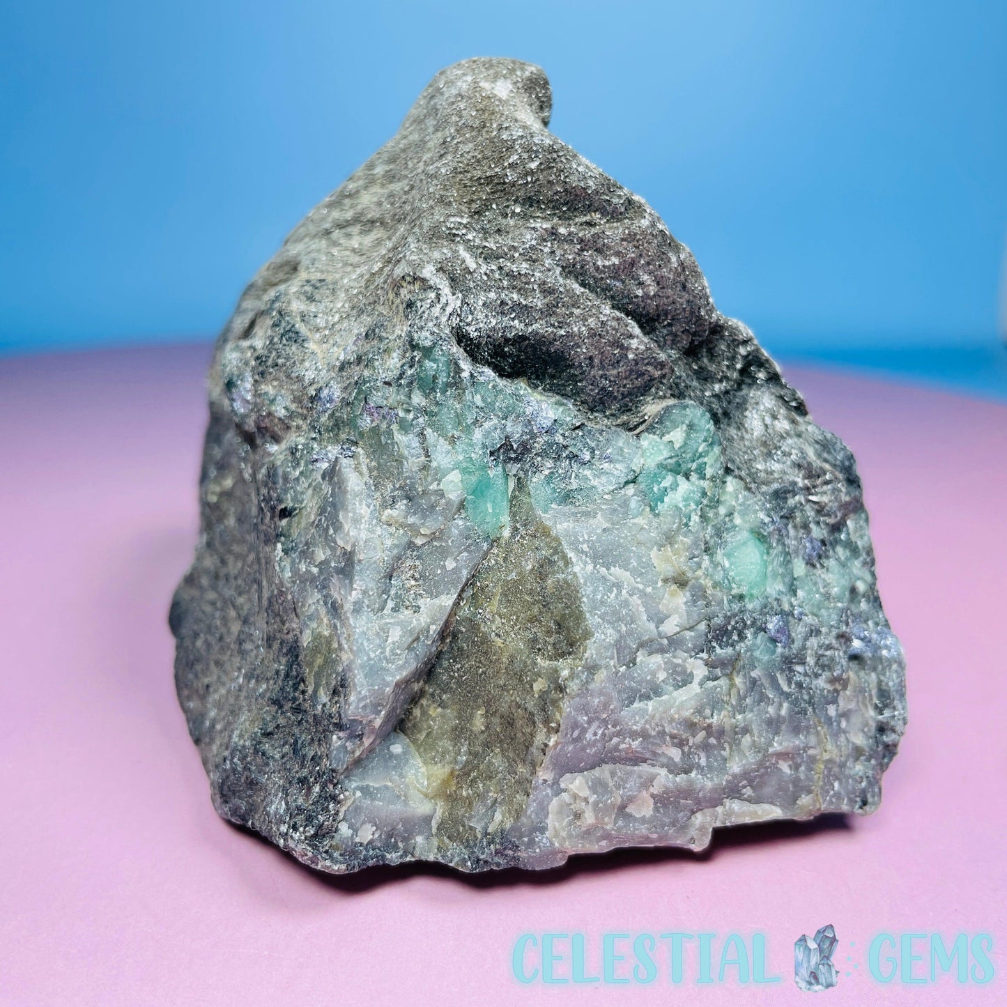 Emerald in Biotite Mica Medium Raw Chunk