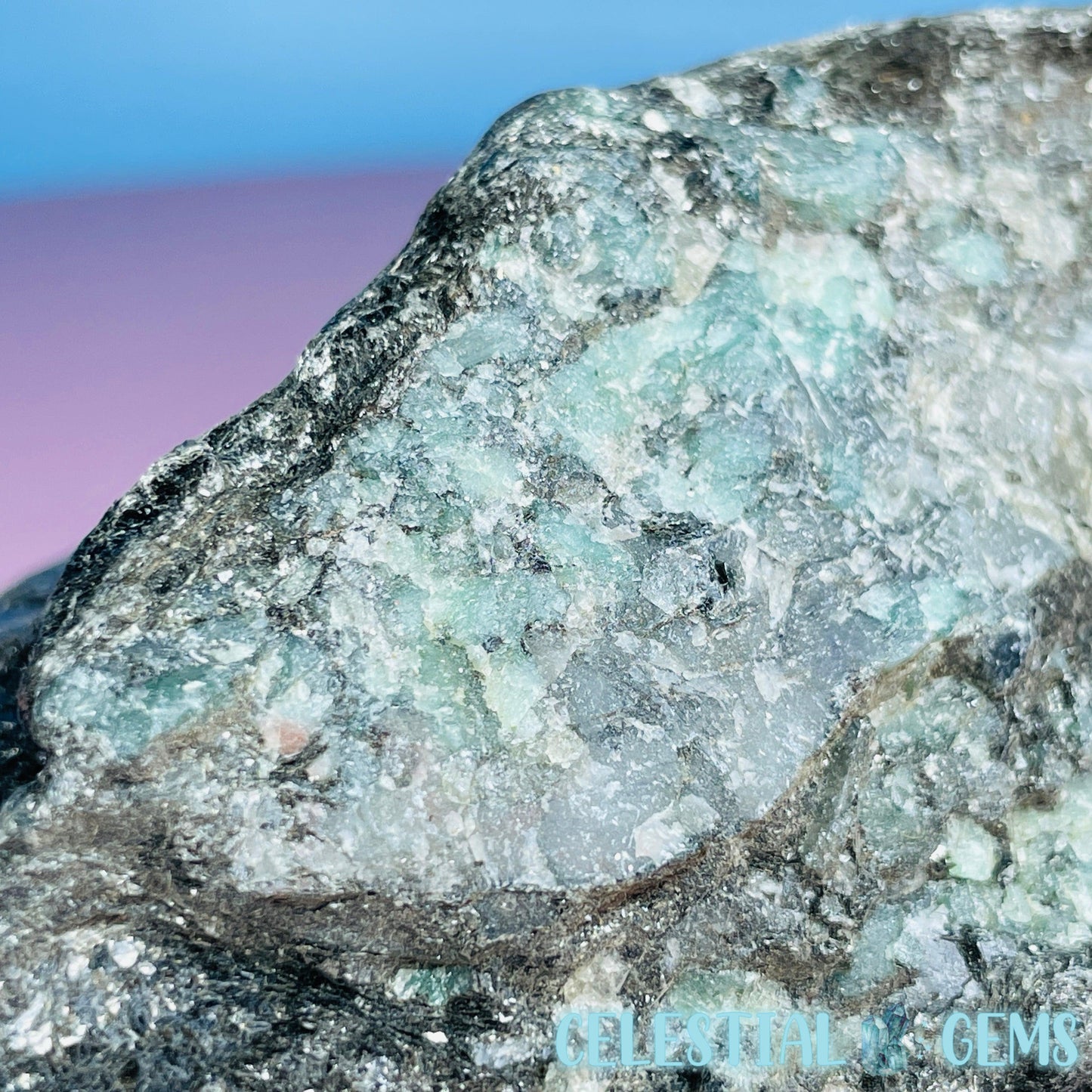 Emerald in Biotite Mica Medium Raw Chunk