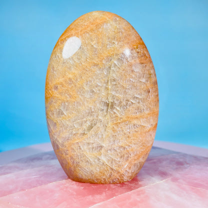 Peach Moonstone (Feldspar) Medium Freeform (Video)