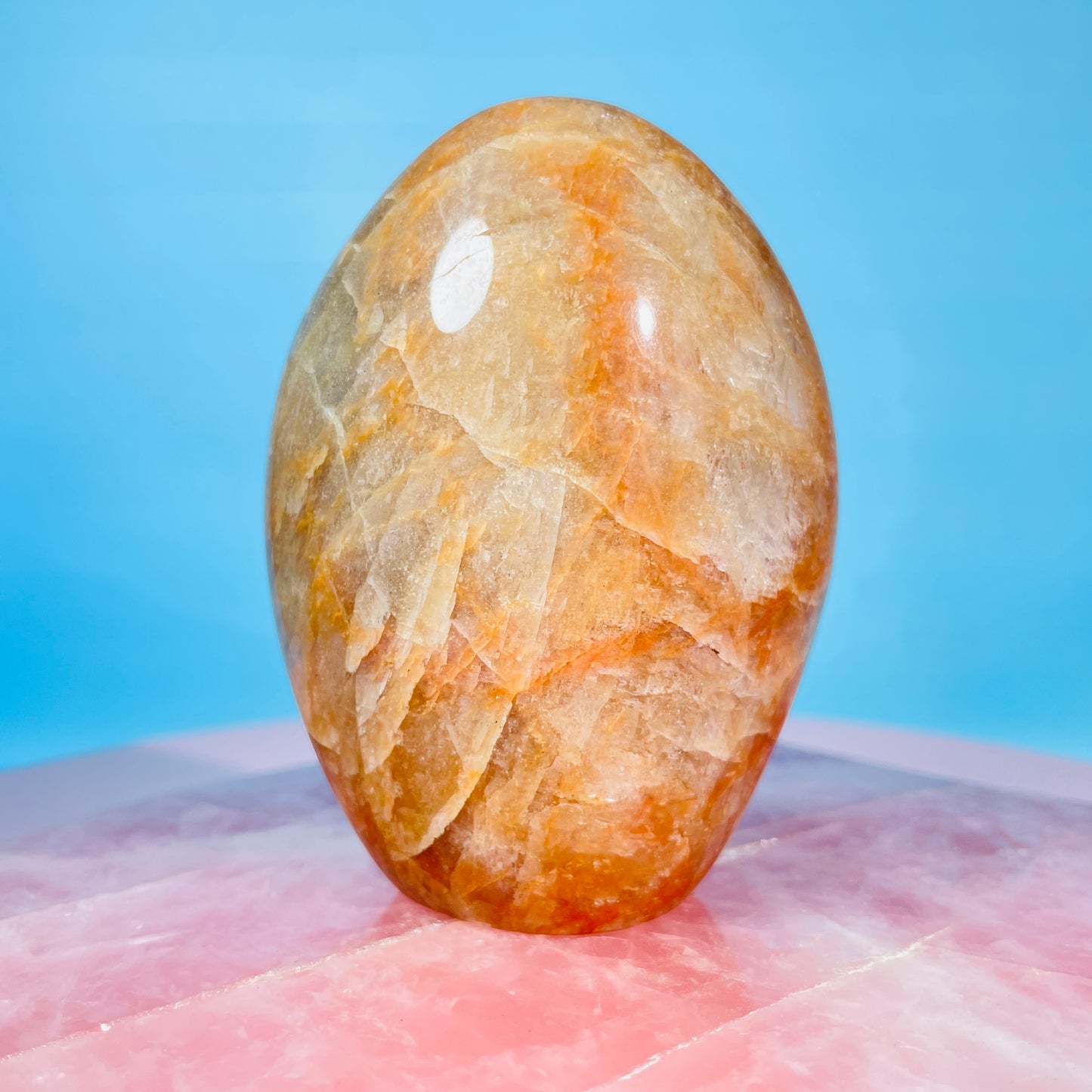 Peach Moonstone (Feldspar) Small Freeform (Video)