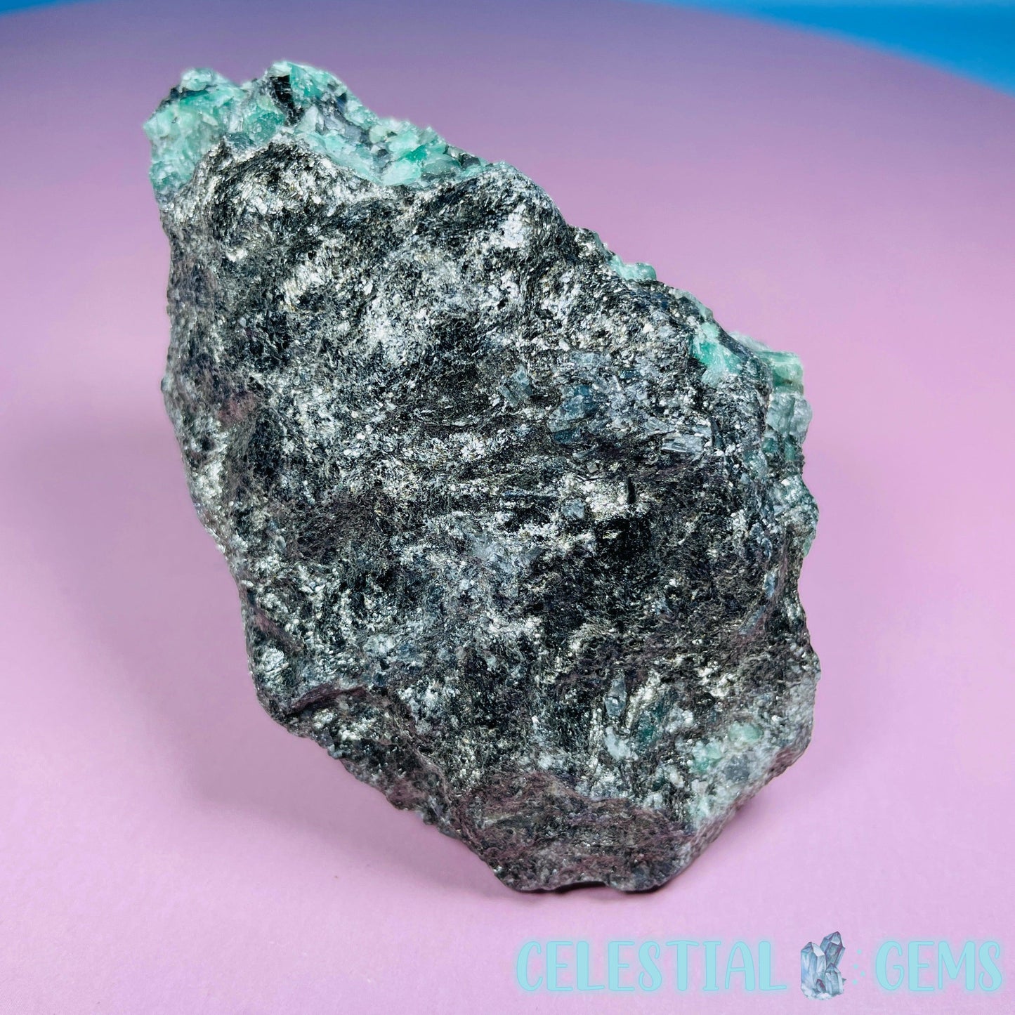 Emerald in Biotite Mica Medium Raw Chunk