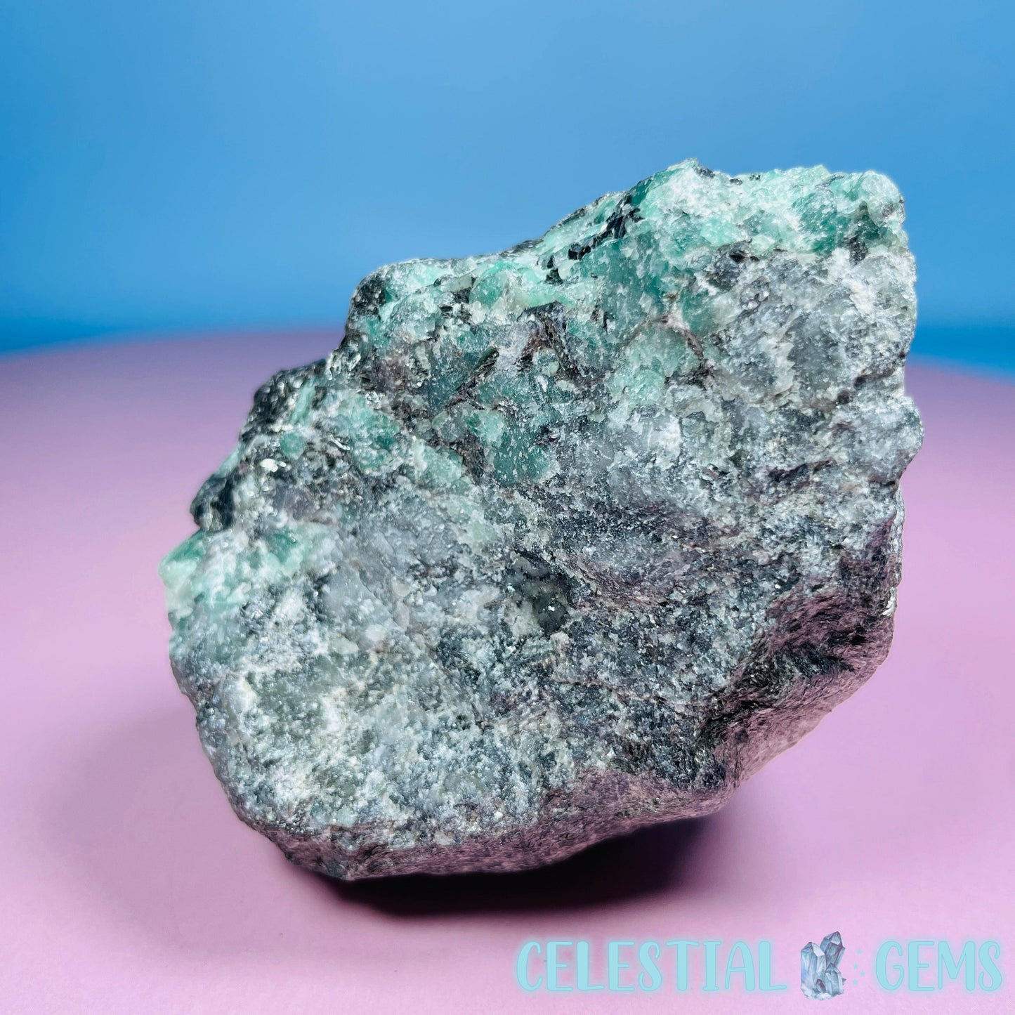 Emerald in Biotite Mica Medium Raw Chunk