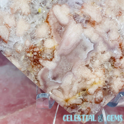 Amethyst + Flower Agate Heart Medium Carving