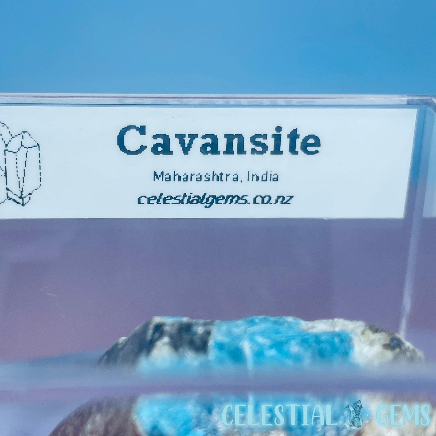 Rare Cavansite on Heulandite Small Specimen in Box