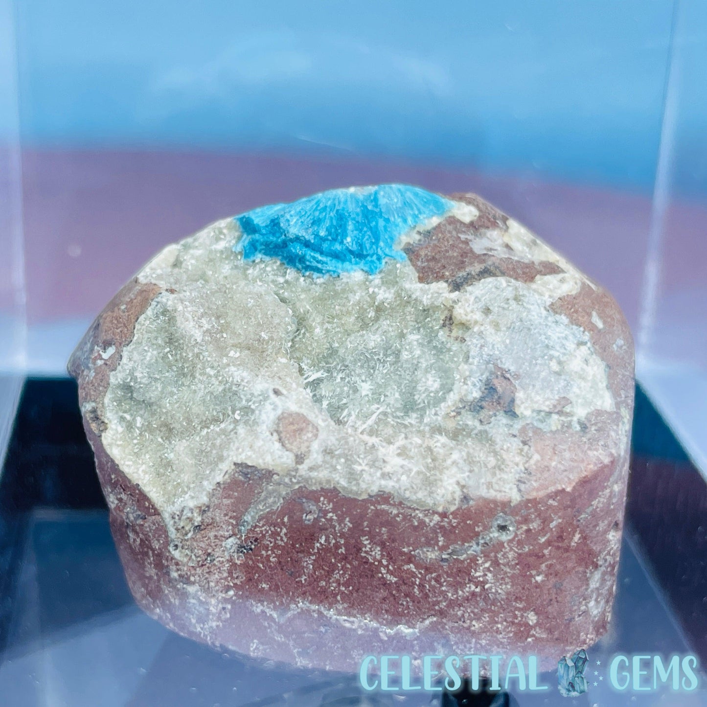 Rare Cavansite on Heulandite Small Specimen in Box