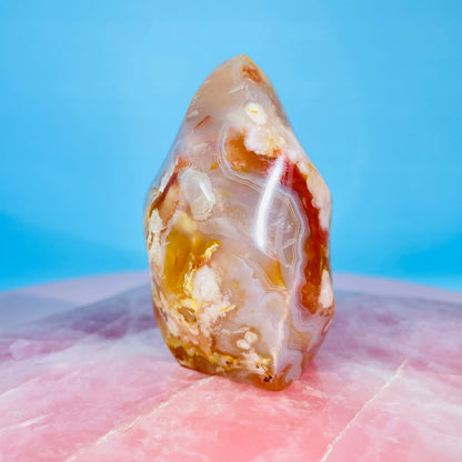 Flower Agate Small Flame Freeform