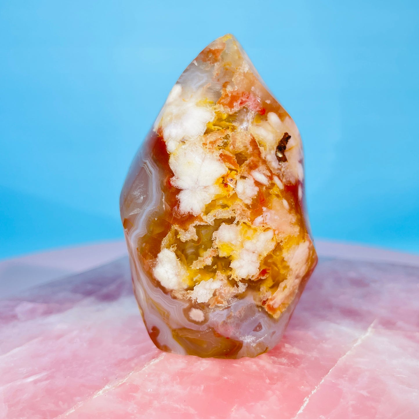 Flower Agate Small Flame Freeform