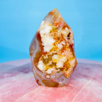 Flower Agate Small Flame Freeform