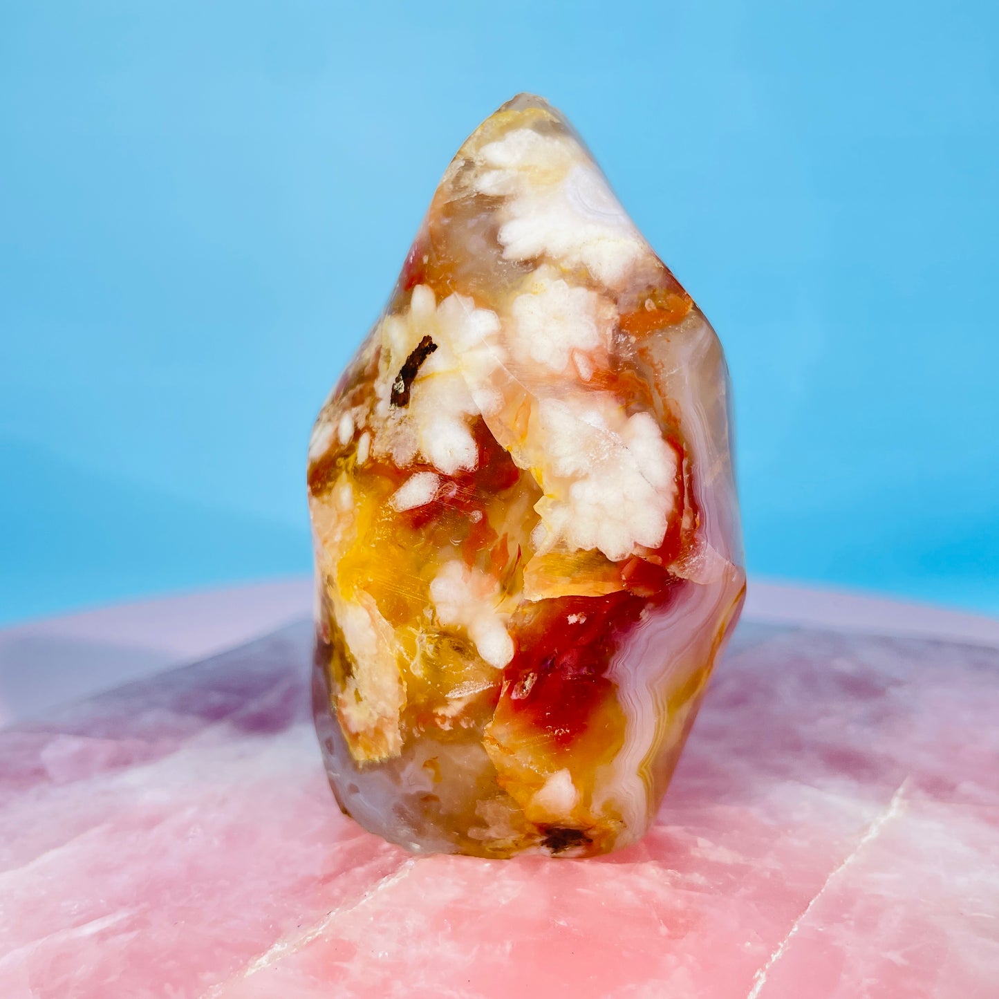 Flower Agate Small Flame Freeform