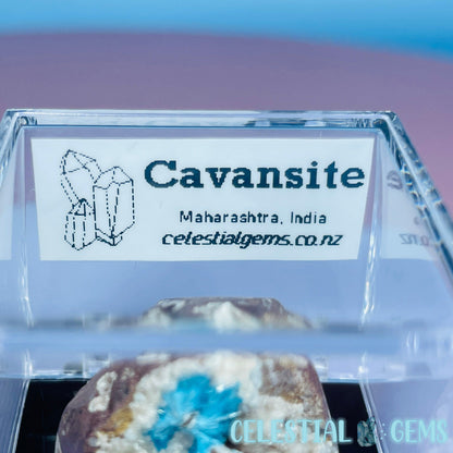 Rare Cavansite on Heulandite Mini Specimen in Box