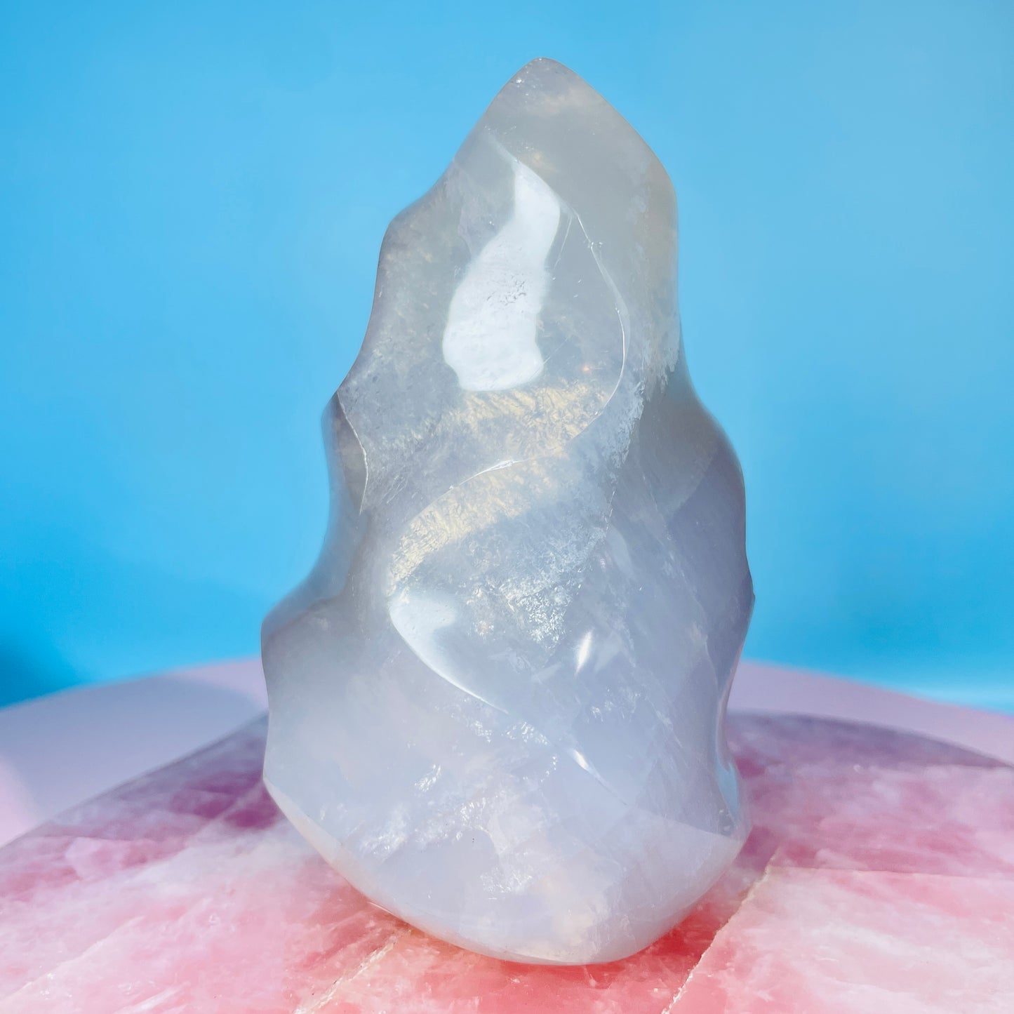 Blue Rose Quartz Medium Flame Freeform (Video)