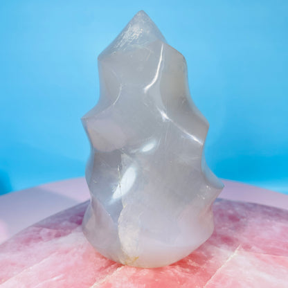 Blue Rose Quartz Medium Flame Freeform (Video)