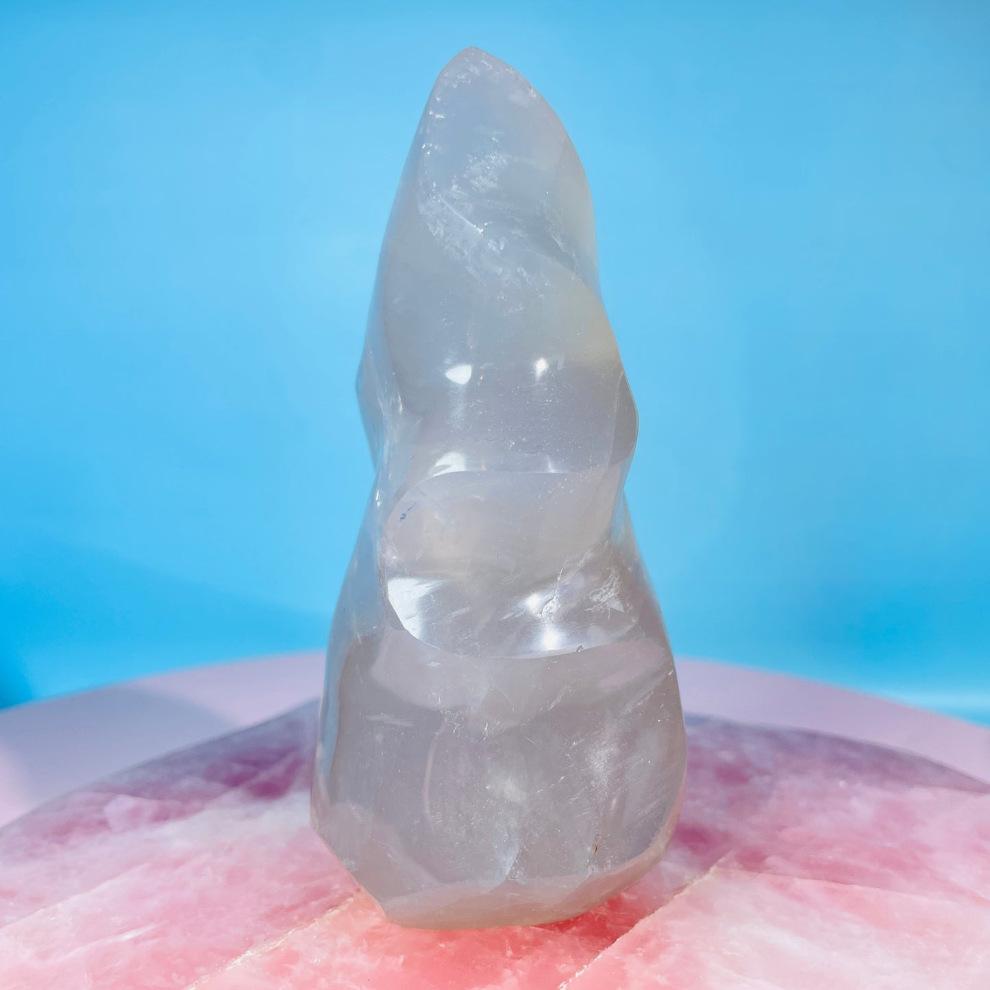 Blue Rose Quartz Medium Flame Freeform (Video)