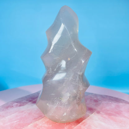 Blue Rose Quartz Medium Flame Freeform (Video)