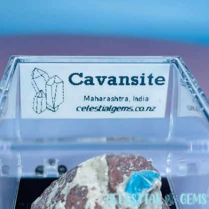 Rare Cavansite on Heulandite Mini Specimen in Box