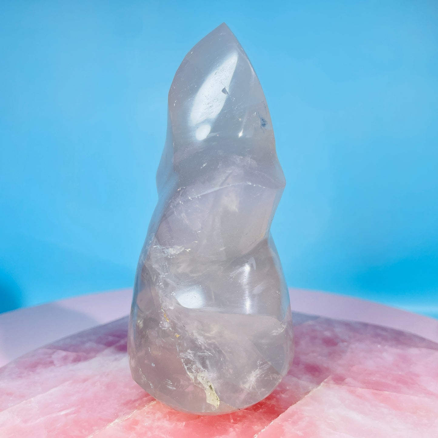 Blue Rose Quartz Medium Flame Freeform (Video)