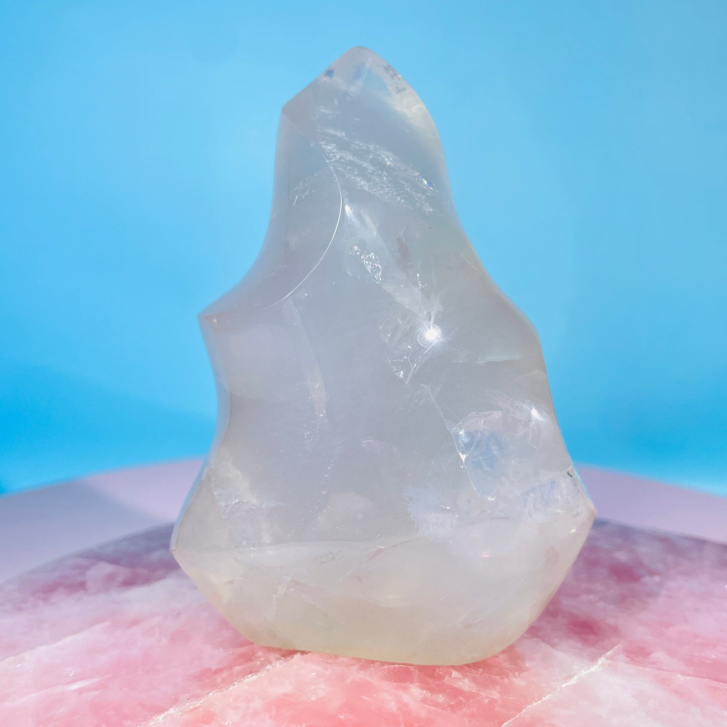 Blue Rose Quartz Medium Flame Freeform (Video)