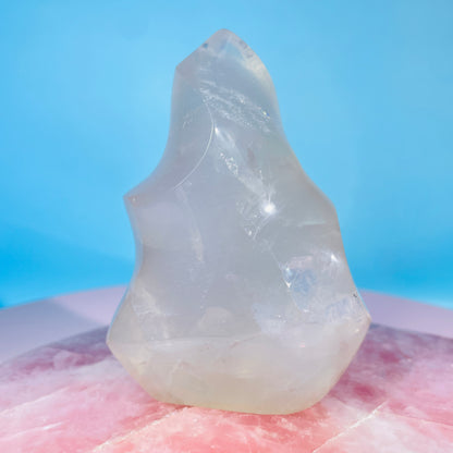 Blue Rose Quartz Medium Flame Freeform (Video)