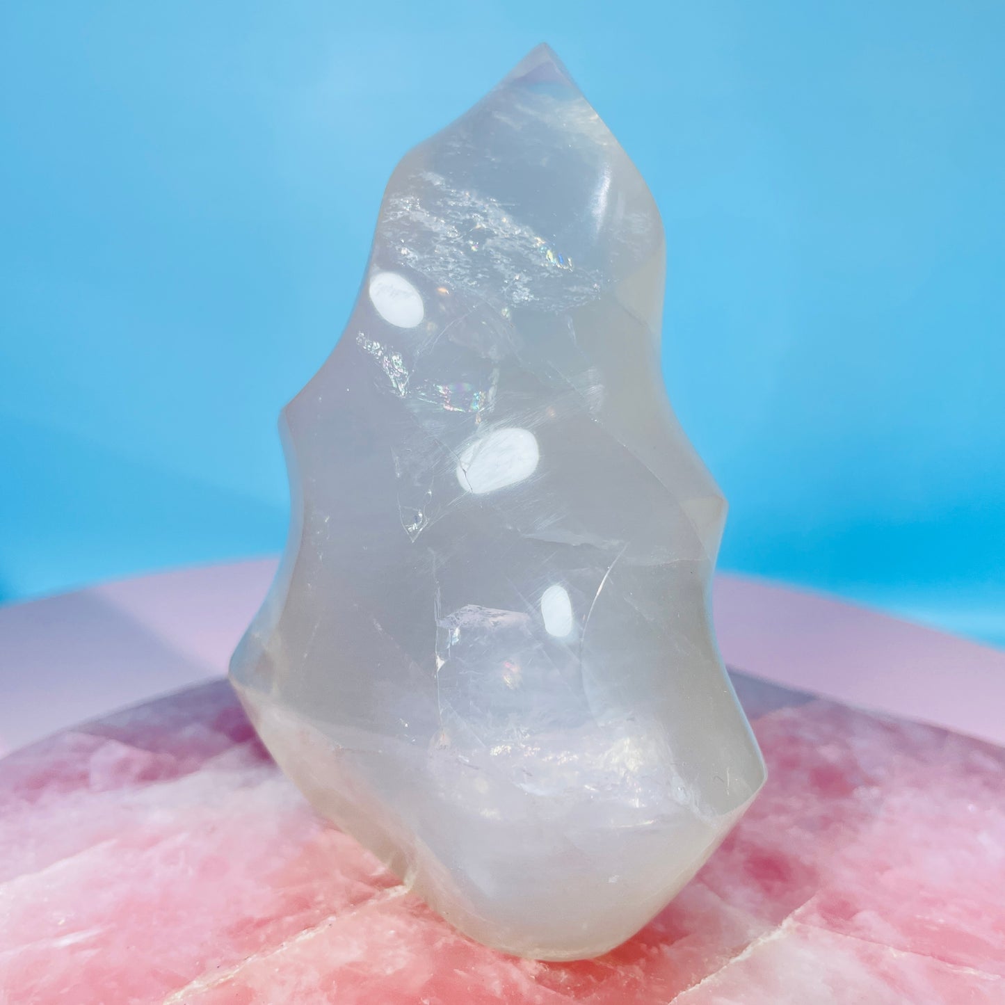 Blue Rose Quartz Medium Flame Freeform (Video)