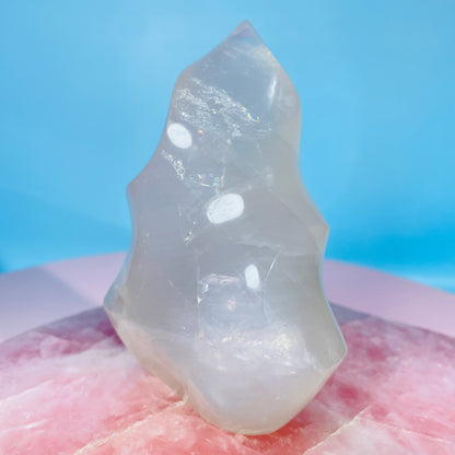 Blue Rose Quartz Medium Flame Freeform (Video)