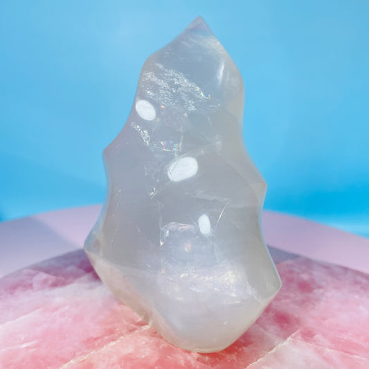Blue Rose Quartz Medium Flame Freeform (Video)