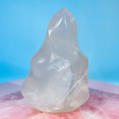 Blue Rose Quartz Medium Flame Freeform (Video)