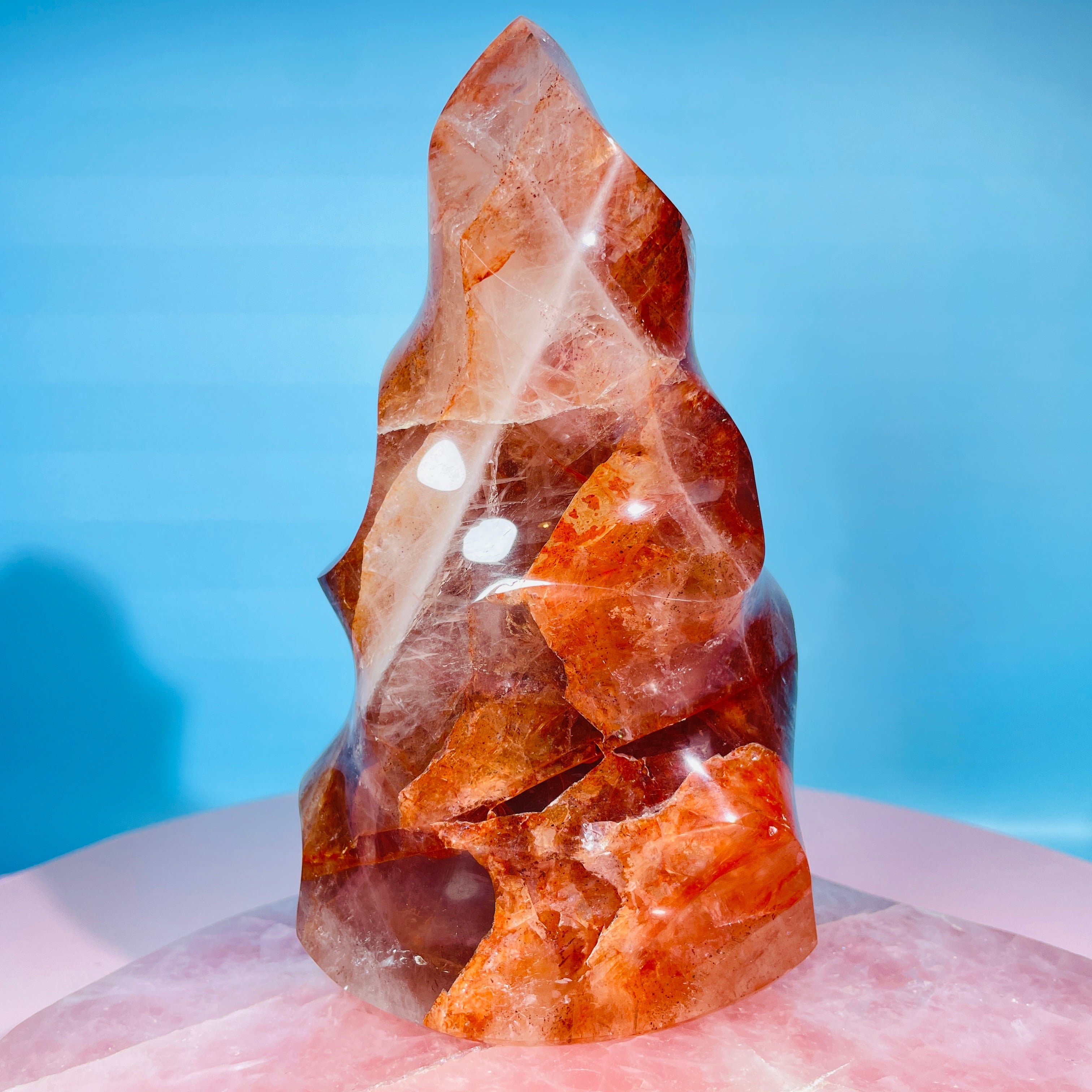 Fire Quartz Large Flame Freeform – Celestial Gems NZ