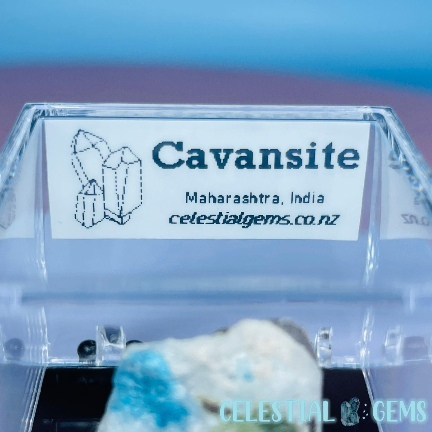 Rare Cavansite on Heulandite Mini Specimen in Box