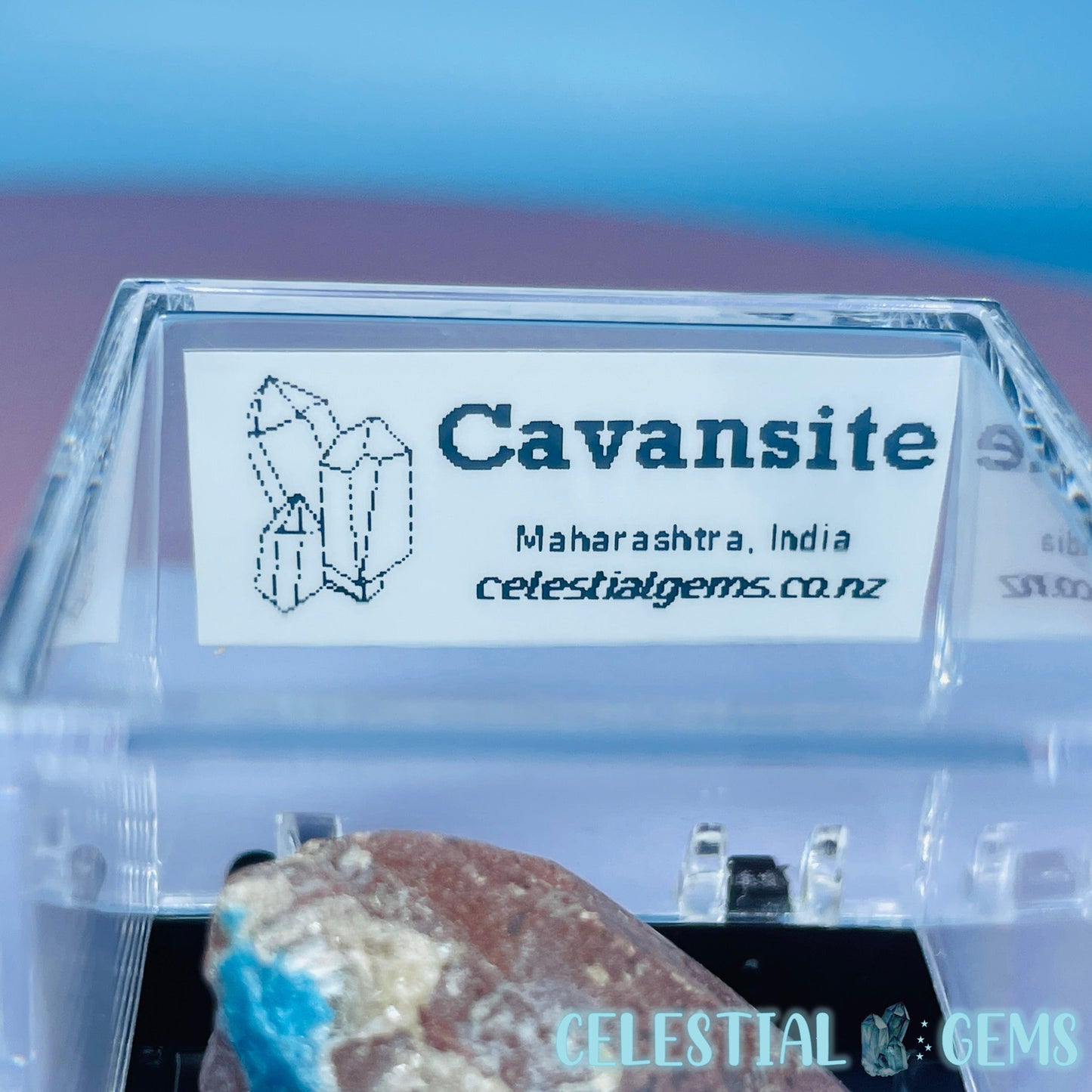 Rare Cavansite on Heulandite Mini Specimen in Box