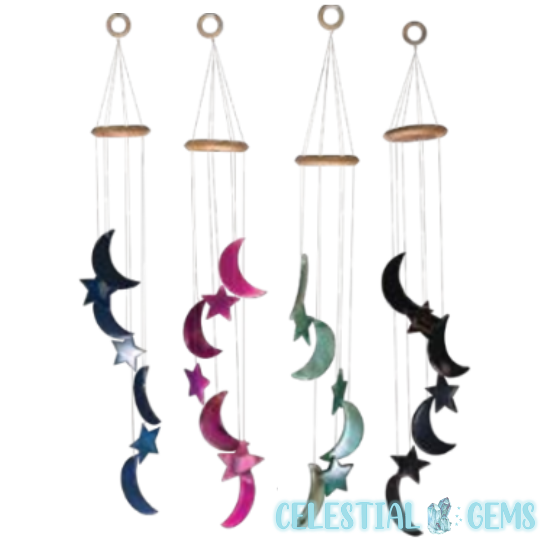 Agate Celestial Moon/Star Windchime Hanger