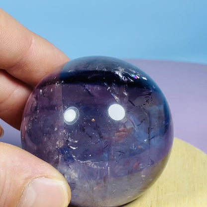 High Grade 'Trapiche' Phantom Amethyst Medium Sphere (Video)