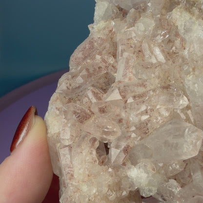 Pink Lithium Quartz Medium Cluster (Video)