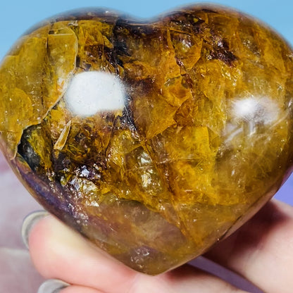 Golden Healer Quartz Heart Medium Carving (Video)