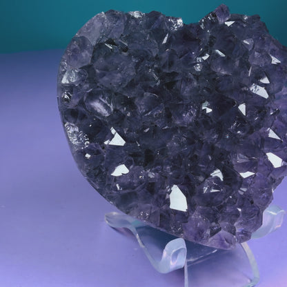 Amethyst Cluster Heart Carving with Agate (Video)